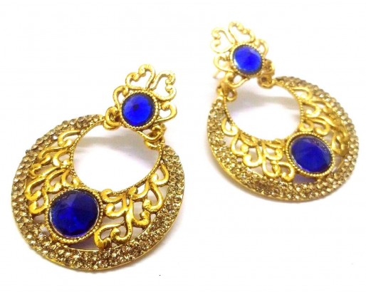 Gold Earring Jhumka Chand Bali Fashion Jewelry Boho Chic Drop Dangle Long E62
